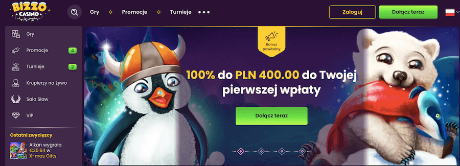 Bizzo Casino Bonus powitalny