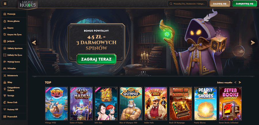 Strona główna kasyna Lucky Heroes