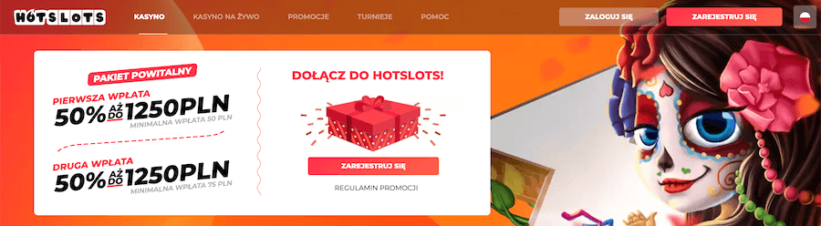 Bonus powitalny aka bonus dopasowania od depozytu w HotSlots.