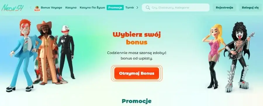 "Wybierz swój bonus" w Neon54.