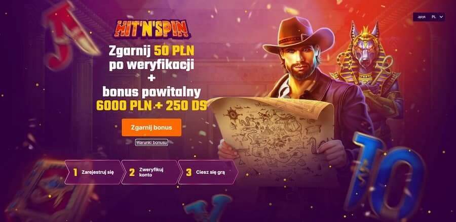 Hit'n'Spin bonus bez depozytu