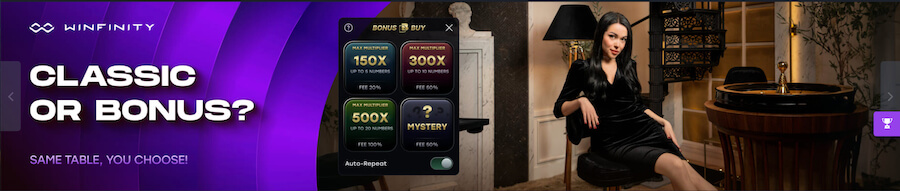 Classic or Bonus? różne stoły do gry w Coinplay.