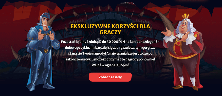 "Ekskluzywne korzyści dla graczy" VIP w kasynie Hell Spin.