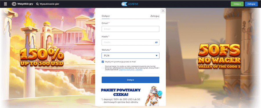 AMPM Casino bonus powitalny.