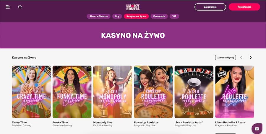 lucky fruits kasyno na zywo