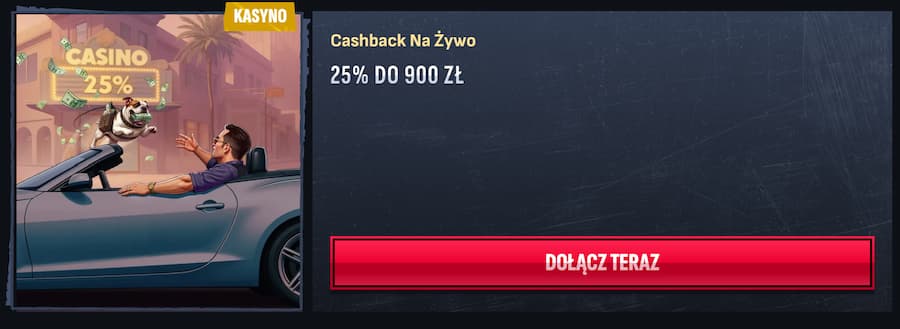 Mafia Casino promocja – cashback na kasyno na żywo 25% do 900 PLN